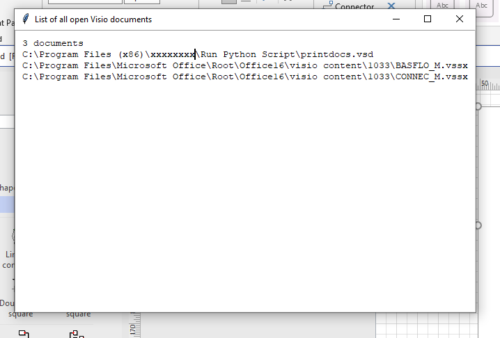 run Python from Visio example screenshot